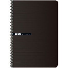 Enri Cuaderno Espiral 4º 70 gr Tapa Dura 100 Hojas 4x4 Negro Set 5 (Set de 5)