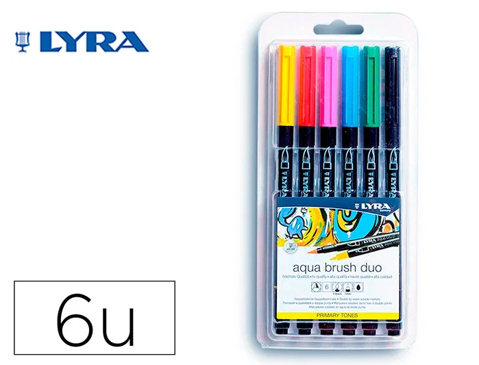 Lyra Aqua Brush Duo Tonos Primarios Estuche de 6 unidades Lyra Aqua Brush Duo Tonos Primarios Estuche de 6 unidades