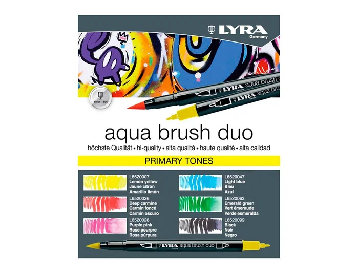 Lyra Aqua Brush Duo Tonos Primarios Estuche de 6 unidades Lyra Aqua Brush Duo Tonos Primarios Estuche de 6 unidades