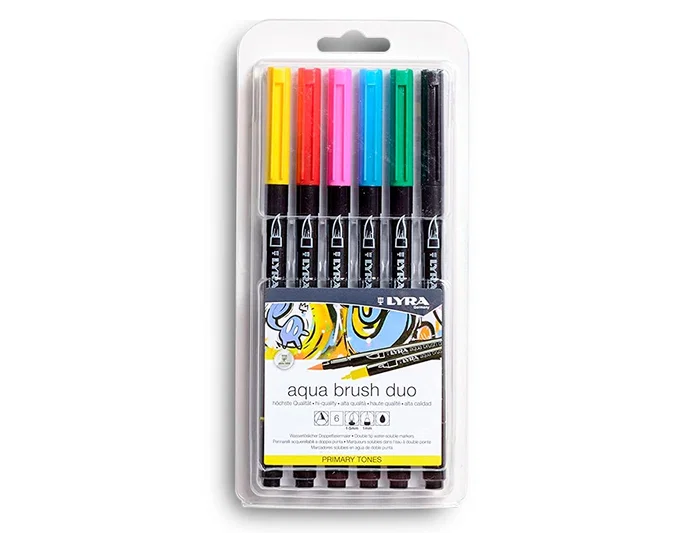 Lyra Aqua Brush Duo Tonos Primarios Estuche de 6 unidades Lyra Aqua Brush Duo Tonos Primarios Estuche de 6 unidades