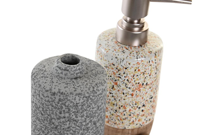 DKD Home Decor Dosificador de Gres 350 ml (Pack de 2) DKD Home Decor Dosificador de Gres 350 ml (Pack de 2)