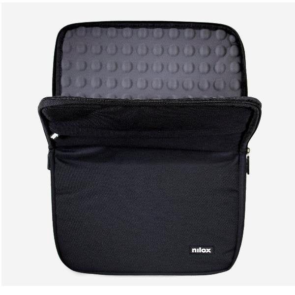 Nilox Funda Sleeve Acolchada 15.6" Negro para Portátil o Tablet, 2 Compartimentos, 140g