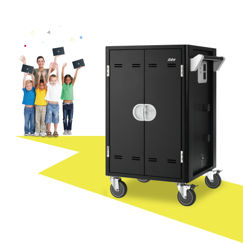 AVer Carro/Soporte de Suelo con Ruedas Multimedia Negro 40AAAC20-A45 para 20 Notebooks/Tablets