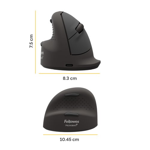 Fellowes Breyta Plus+ Ratón Ergonómico Vertical Talla L para Zurdos
