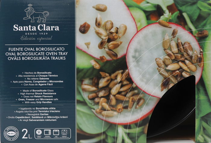 Fuente Oval Horno Borosilicato 2L Sta Cl 30 x 20.8 x 6.2 cm (2 Unidades)