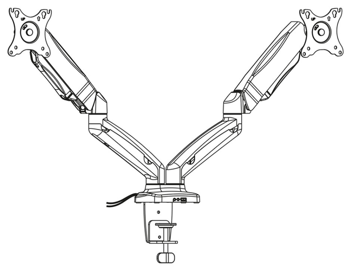 Ewent EW1516 Soporte Doble de Escritorio con Resorte de Gas para 2 Monitores hasta 34 pulgadas