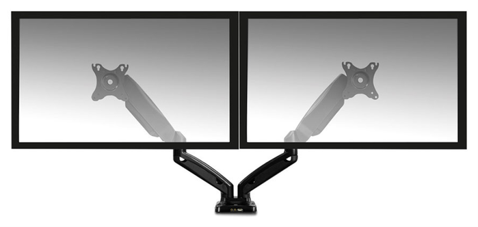 Ewent EW1516 Soporte Doble de Escritorio con Resorte de Gas para 2 Monitores hasta 34 pulgadas