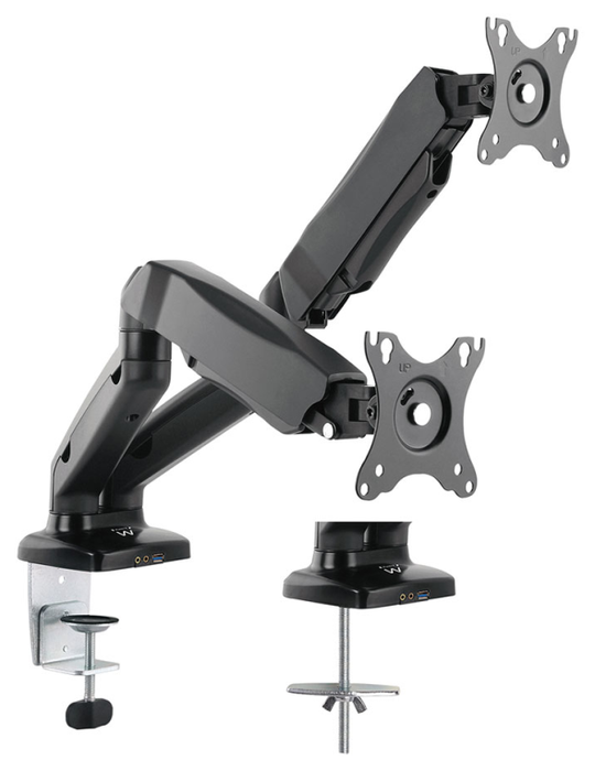 Ewent EW1516 Soporte Doble de Escritorio con Resorte de Gas para 2 Monitores hasta 34 pulgadas