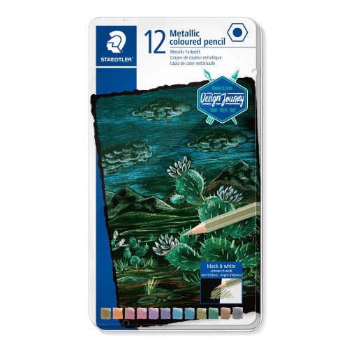 STAEDTLER Design Journey 146M Estuche de 12 Lápices de Colores Metálicos