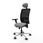 PIQUERAS Y CRESPO Silla de oficina Zulema Gris y Negro con Brazos 3D