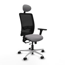 PIQUERAS Y CRESPO Silla de oficina Zulema Gris y Negro con Brazos 3D