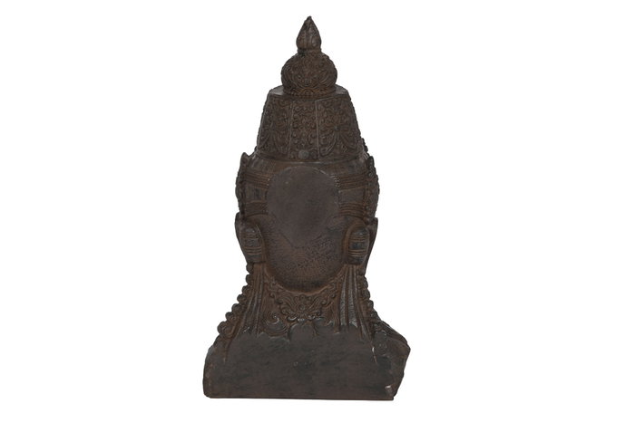 DKD Home Decor Set de 2 Sujetalibros de Resina Buda Marrón Oscuro
