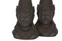 DKD Home Decor Set de 2 Sujetalibros de Resina Buda Marrón Oscuro