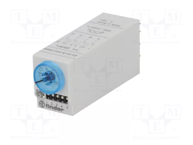FINDER Relé de tiempo Serie 85 4PDT 230VAC/VDC
