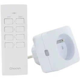 Chacon CHA5411478546702 Juego de 2 Mini Enchufes con Mando a Distancia - Encendido/Apagado - Blanco - 2300 W (FR)