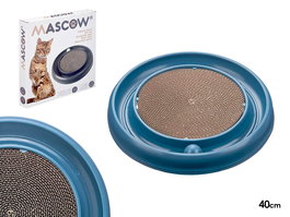 Mascow Rascador Redondo Plástico para Gatos 40 cm con Bola, Surtido de Colores (Set de 6)