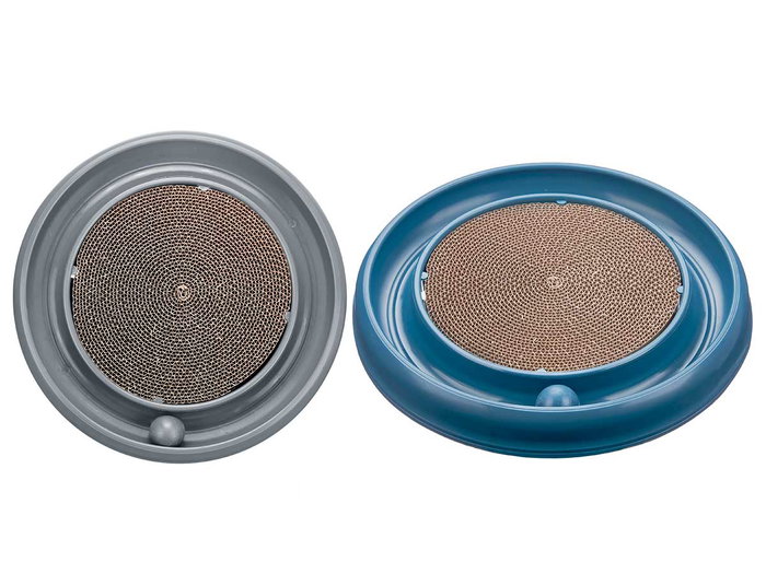 Mascow Rascador Redondo Plástico para Gatos 40 cm con Bola, Surtido de Colores (Set de 6)