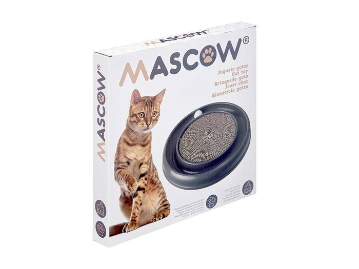 Mascow Rascador Redondo Plástico para Gatos 40 cm con Bola, Surtido de Colores (Set de 6)