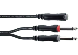 Cordial Cable Y Jack Estéreo Hembra a 2 Jacks Mono Macho 30 cm