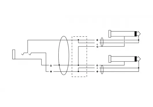 Cordial Cable Y Jack Estéreo Hembra a 2 Jacks Mono Macho 30 cm