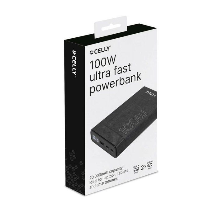 Powerbank Celly PBPD100W20000BK 20000 mAh Negro