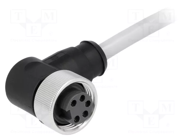 HARTING Enchufe Hembra Industrial 7/8 de 5 Pines con Ángulo de 90° y 3m de Cable HARTING Enchufe Hembra Industrial 7/8 de 5 Pines con Ángulo de 90° y 3m de Cable