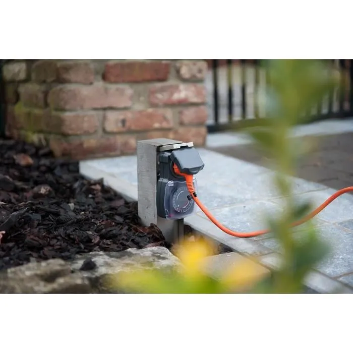 Chacon Programador Mecánico Impermeable para Exteriores - Ahorro de Energía, 3500W Máx, Ciclos de 15 Minutos Chacon Programador Mecánico Impermeable para Exteriores - Ahorro de Energía, 3500W Máx, Ciclos de 15 Minutos