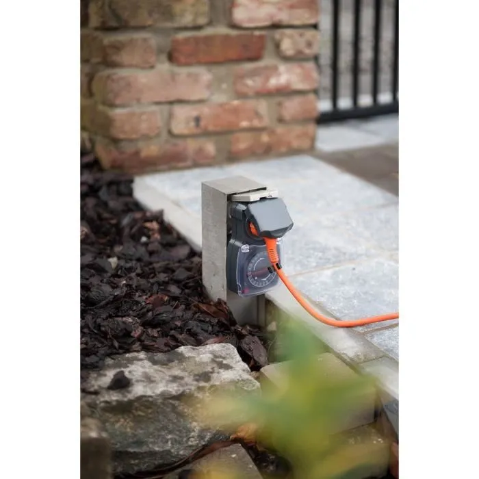 Chacon Programador Mecánico Impermeable para Exteriores - Ahorro de Energía, 3500W Máx, Ciclos de 15 Minutos Chacon Programador Mecánico Impermeable para Exteriores - Ahorro de Energía, 3500W Máx, Ciclos de 15 Minutos