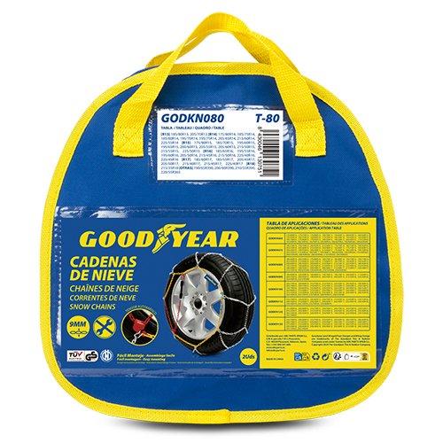 Abc GODKN080 Cadenas de Nieve Metálicas T80 9 mm, 2 Unidades, con Tensor Automático, Fácil Instalación, Para Neumáticos 13-17