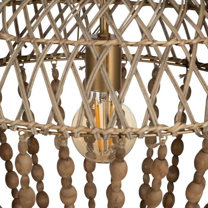 Lámpara Techo Cuentas Natural 39 X 39 X 71 cm Lámpara Techo Cuentas Natural 39 X 39 X 71 cm