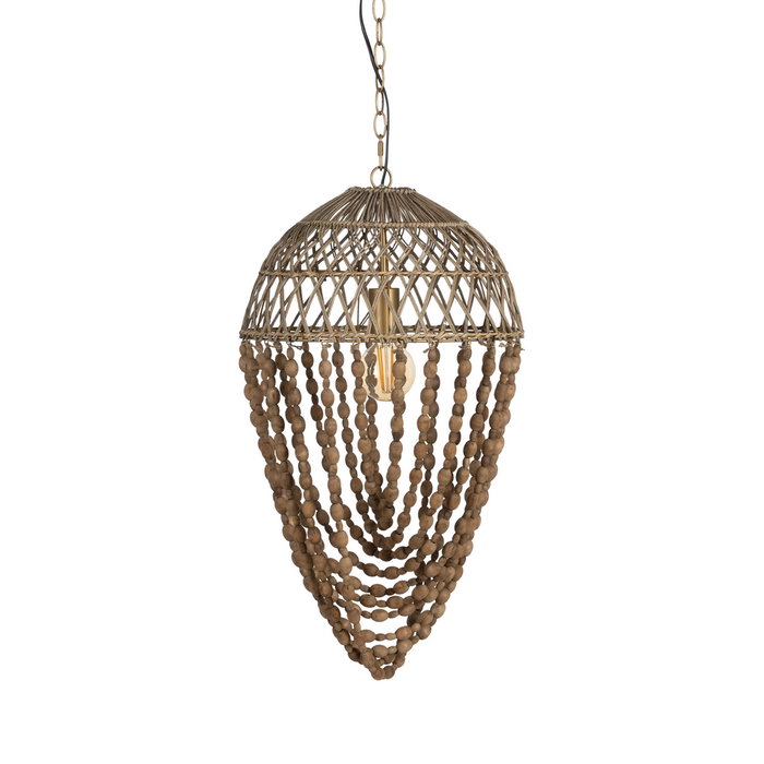 Lámpara Techo Cuentas Natural 39 X 39 X 71 cm Lámpara Techo Cuentas Natural 39 X 39 X 71 cm
