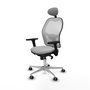 PIQUERAS Y CRESPO Silla de oficina Jorquera con mecanismo Sincro, Gris claro y Blanco