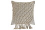 DKD Home Decor Cushions abril24 natur a Cojin Boho Blanco Roto Dorado Algodon Lurex 45 x 45 cm (2 Unidades)