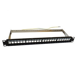 WP WPC-PAN-BF24 Panel para conexiones RJ45, 19”, Fibra Óptica, Negro, Blindado
