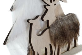 DKD Home Decor Decoracion Navidad Alpina Blanco Marron Madera 6 x 23.5 x 16 cm (6 Unidades)