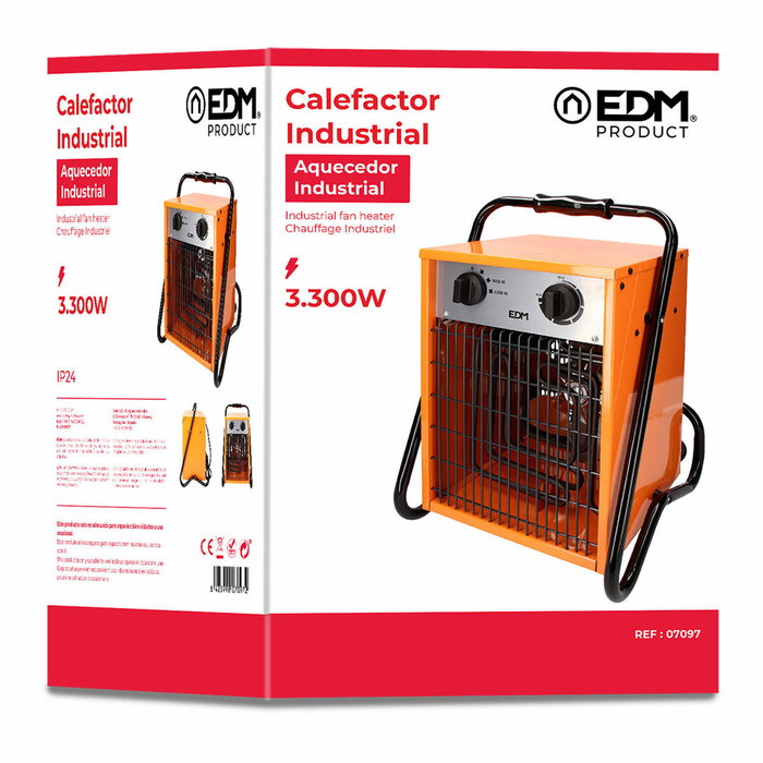 Edm Calefactor industrial Industry series 3300 W Naranja
