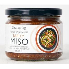 Clearspring Mugi Miso No Pasteurizado 300Gr. | Miso de Cebada Tradicional Japonés (Mugi), Elaborado en Barril de Cedro, Orgánico, Vegano