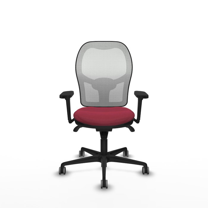 PIQUERAS Y CRESPO Silla de oficina Jorquera con mecanismo Sincro, Granate y Blanco PIQUERAS Y CRESPO Silla de oficina Jorquera con mecanismo Sincro, Granate y Blanco