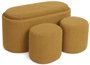 DKD Home Decor Set de Descalcetador 3 Piezas Mostaza con Bandeja