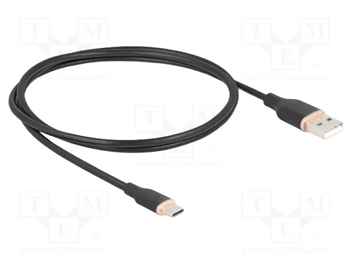 DeLOCK 81226 Cable USB tipo A a USB tipo C de 1 m negro silicona DeLOCK 81226 Cable USB tipo A a USB tipo C de 1 m negro silicona