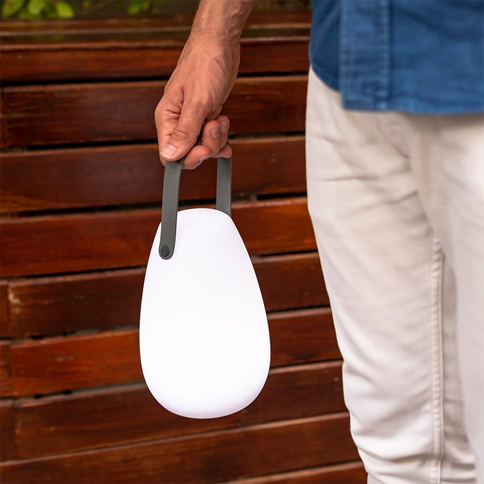 New Garden Lámpara de Sobremesa Recargable Portátil RGB LED, 16 Colores con Mando, IP44, Blanca, Ø15 x 20 cm