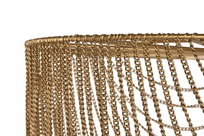 DKD Home Decor Lámpara de Techo de Hierro con Cadenas y Acabado Envejecido Dorado