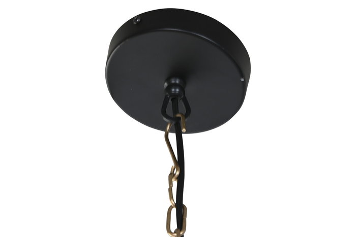 DKD Home Decor Lámpara de Techo de Hierro con Cadenas y Acabado Envejecido Dorado