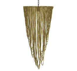 DKD Home Decor Lámpara de Techo de Hierro con Cadenas y Acabado Envejecido Dorado