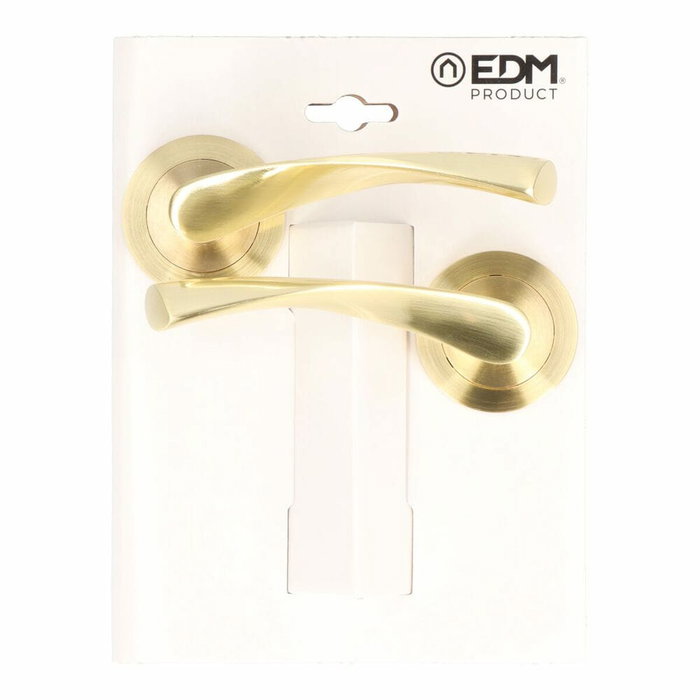 Edm Juego de roseta modelo 707 de aluminio con acabado latonado ø65 mm Edm Juego de roseta modelo 707 de aluminio con acabado latonado ø65 mm