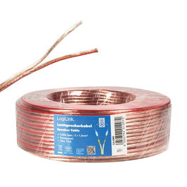 LogiLink Cable de altavoz 2x 1.5 mm² transparente 25 m