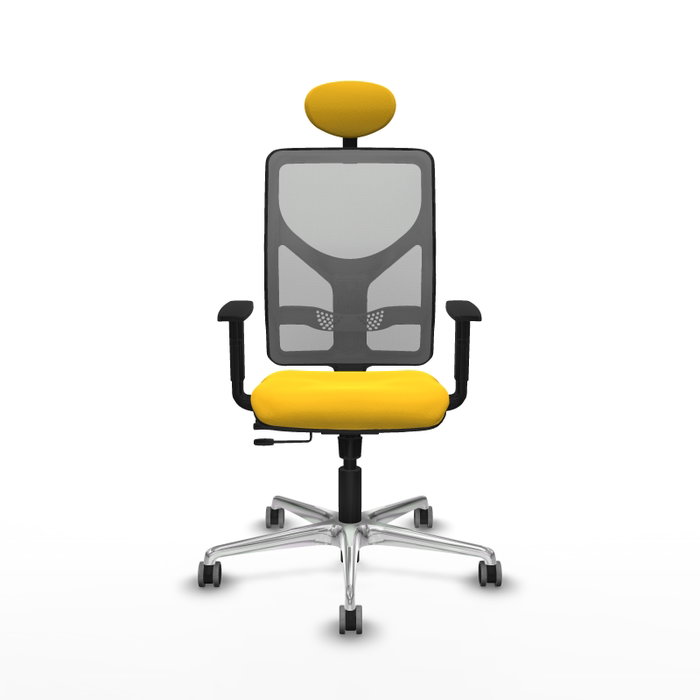 PIQUERAS Y CRESPO Silla de oficina Motilla con mecanismo Sincro/Traslack, Amarillo y Gris