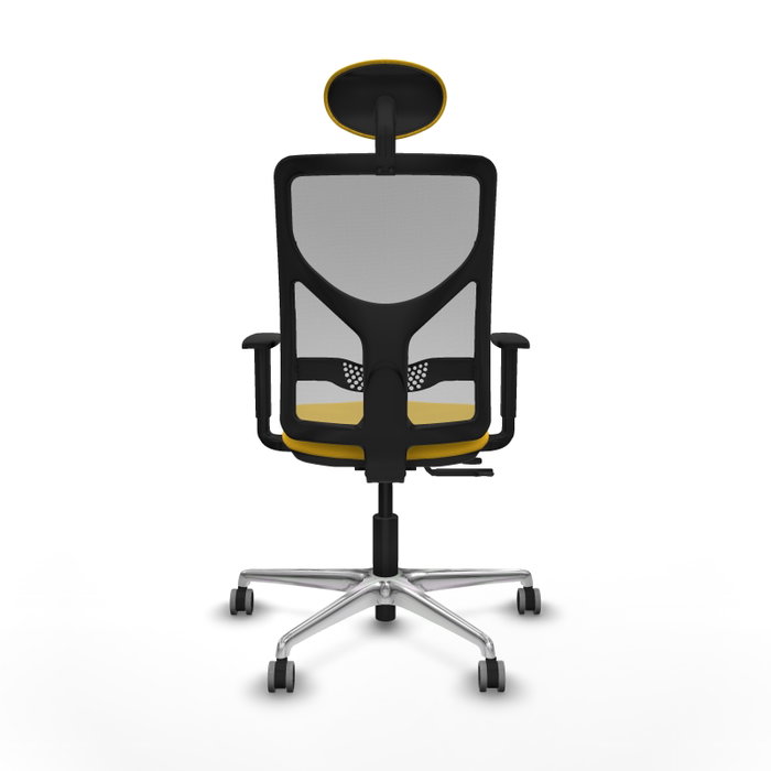 PIQUERAS Y CRESPO Silla de oficina Motilla con mecanismo Sincro/Traslack, Amarillo y Gris