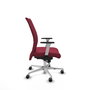 PIQUERAS Y CRESPO Silla Albacete confidente con mecanismo Sincro, Tela Granate, Base Aluminio, Brazos 1D y Ruedas 65 mm