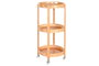 DKD Home Decor Camarera de Bambú e Inox con 3 Estantes y Ruedas